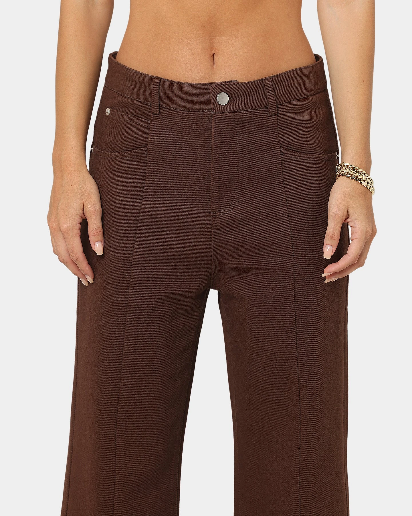 XXIII Women's Siobhan Seam Split Pants Brown 5 XXIII Women's Siobhan Seam Split Pants Brown - Image 3