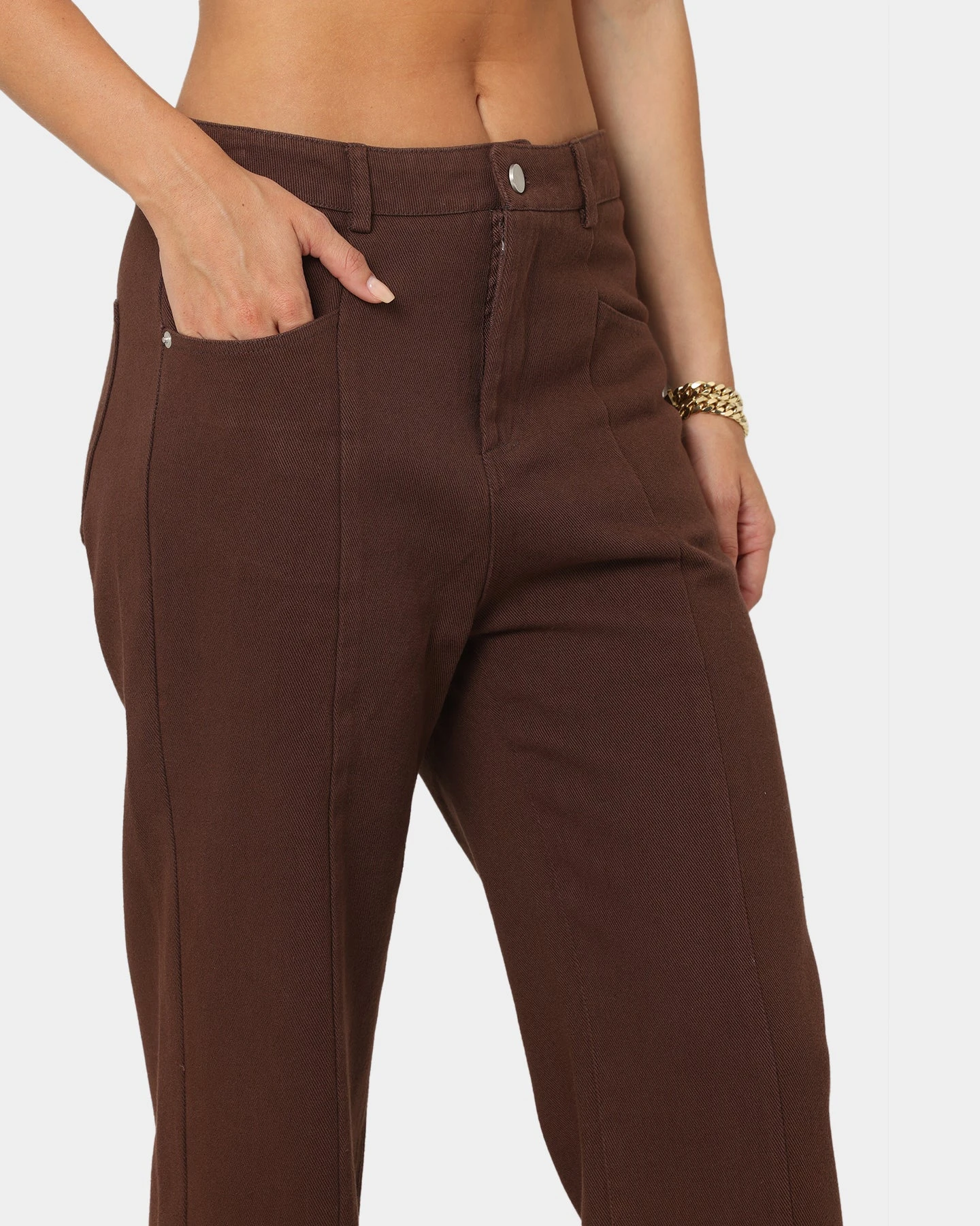 XXIII Women's Siobhan Seam Split Pants Brown 9 XXIII Women's Siobhan Seam Split Pants Brown - Image 7