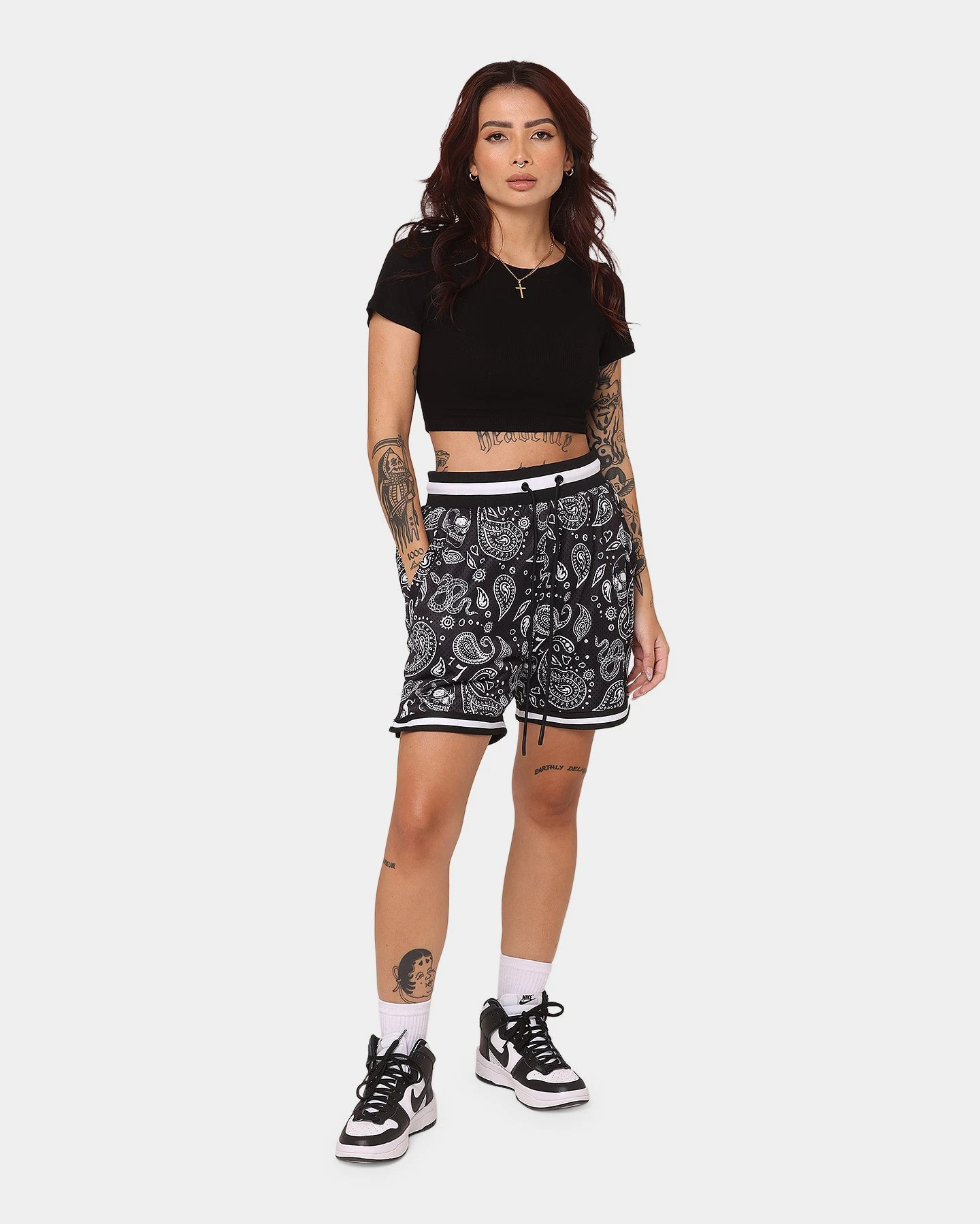 Saint Morta Paisley Olympus Ball Shorts Black/White 4 Saint Morta Paisley Olympus Ball Shorts Black/White - Image 2