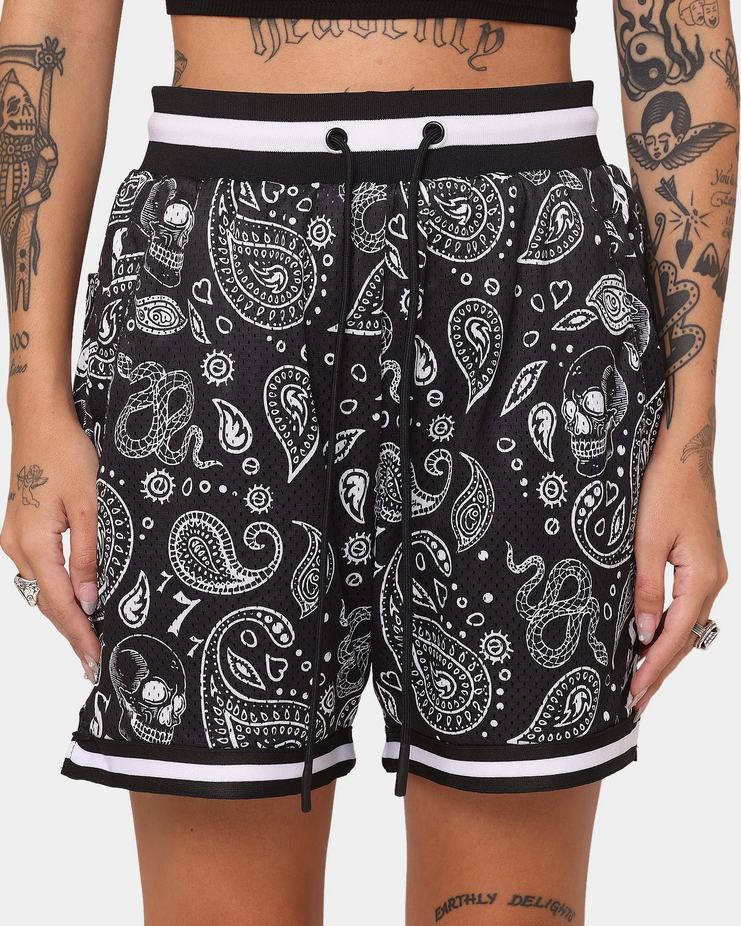 Saint Morta Paisley Olympus Ball Shorts Black/White 5 Saint Morta Paisley Olympus Ball Shorts Black/White - Image 3
