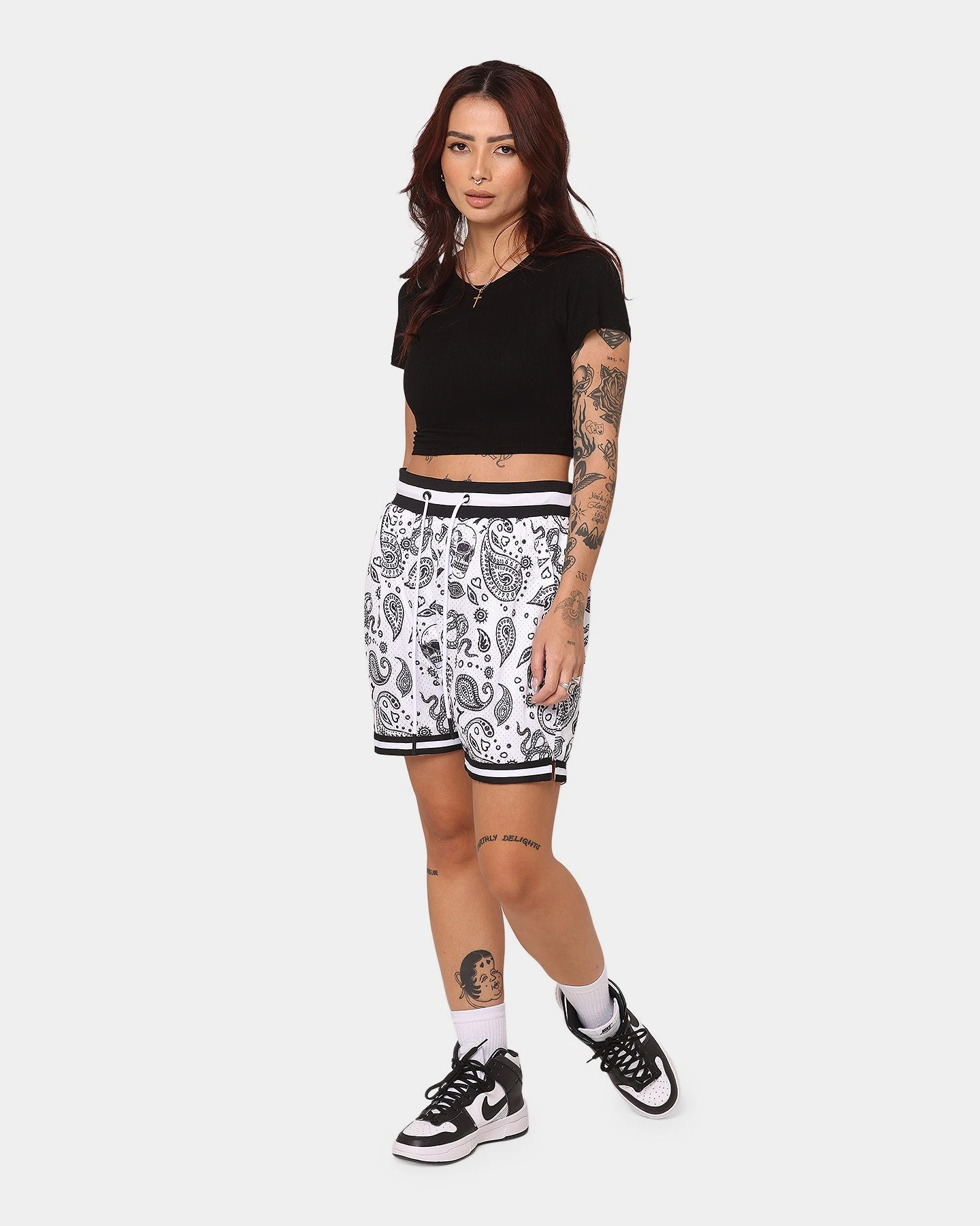Saint Morta Paisley Olympus Ball Shorts White/Black 4 Saint Morta Paisley Olympus Ball Shorts White/Black - Image 2