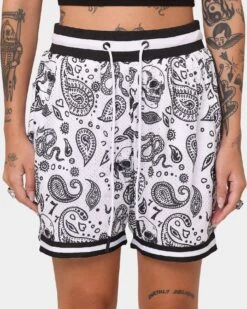 Saint Morta Paisley Olympus Ball Shorts White/Black 12 Saint Morta Paisley Olympus Ball Shorts White/Black -Sportswear Women Store 03008521 YW110 womens 0030