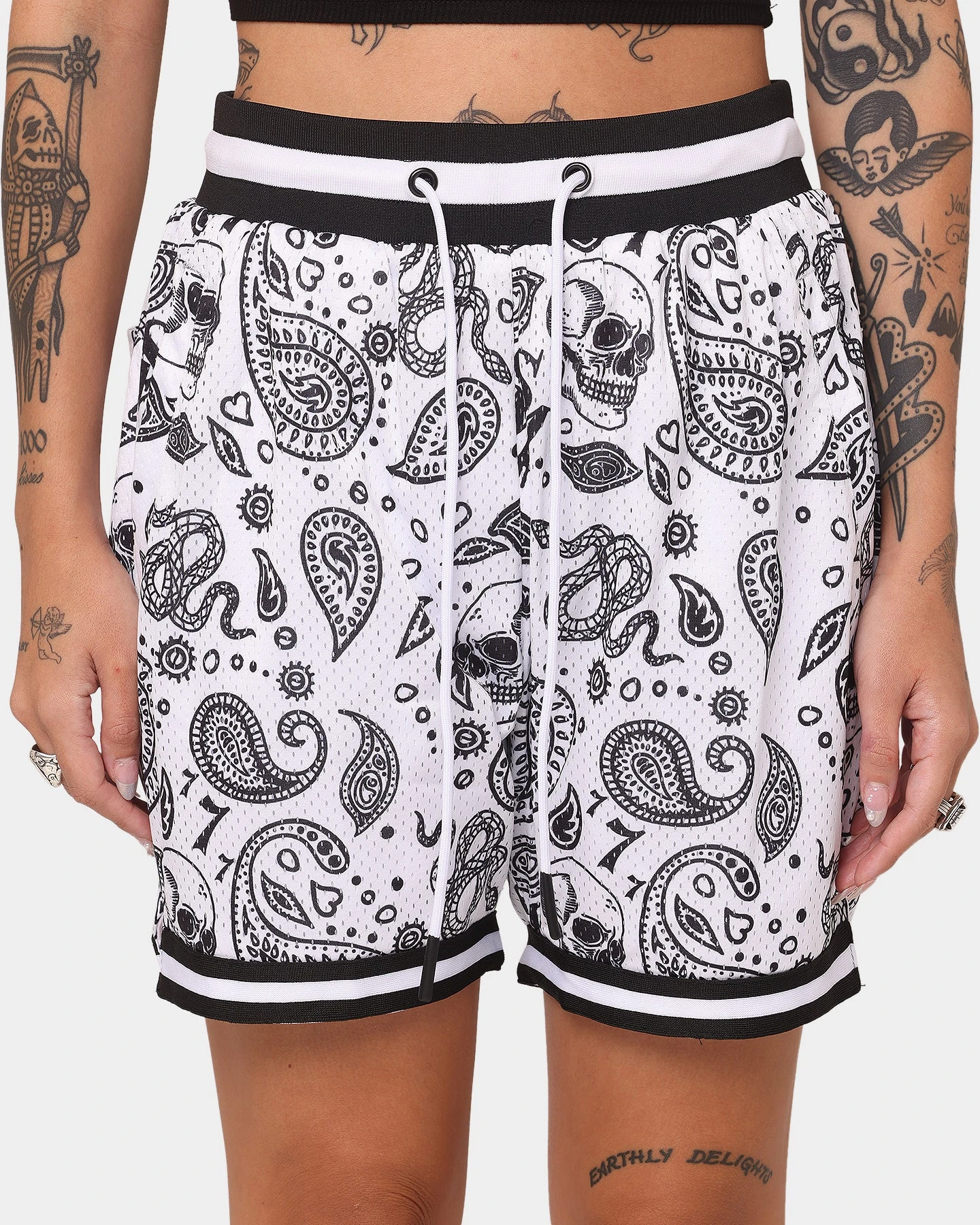 Saint Morta Paisley Olympus Ball Shorts White/Black 5 Saint Morta Paisley Olympus Ball Shorts White/Black - Image 3
