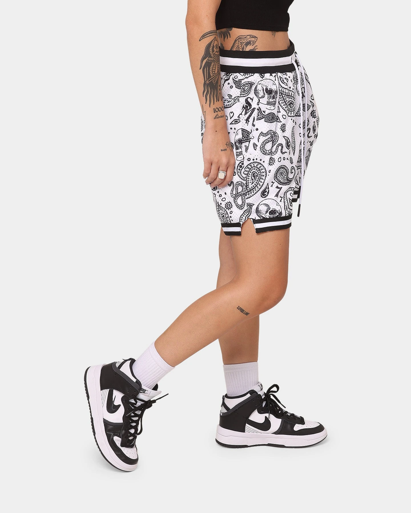 Saint Morta Paisley Olympus Ball Shorts White/Black 7 Saint Morta Paisley Olympus Ball Shorts White/Black - Image 5