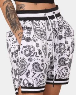 Saint Morta Paisley Olympus Ball Shorts White/Black 16 Saint Morta Paisley Olympus Ball Shorts White/Black -Sportswear Women Store 03008521 YW110 womens 0070
