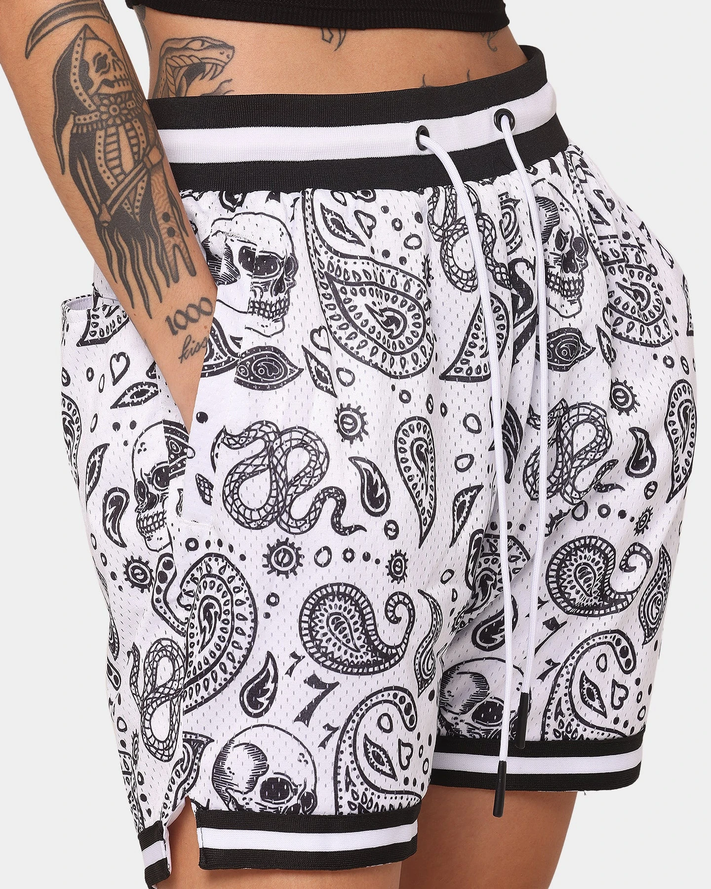 Saint Morta Paisley Olympus Ball Shorts White/Black 9 Saint Morta Paisley Olympus Ball Shorts White/Black - Image 7