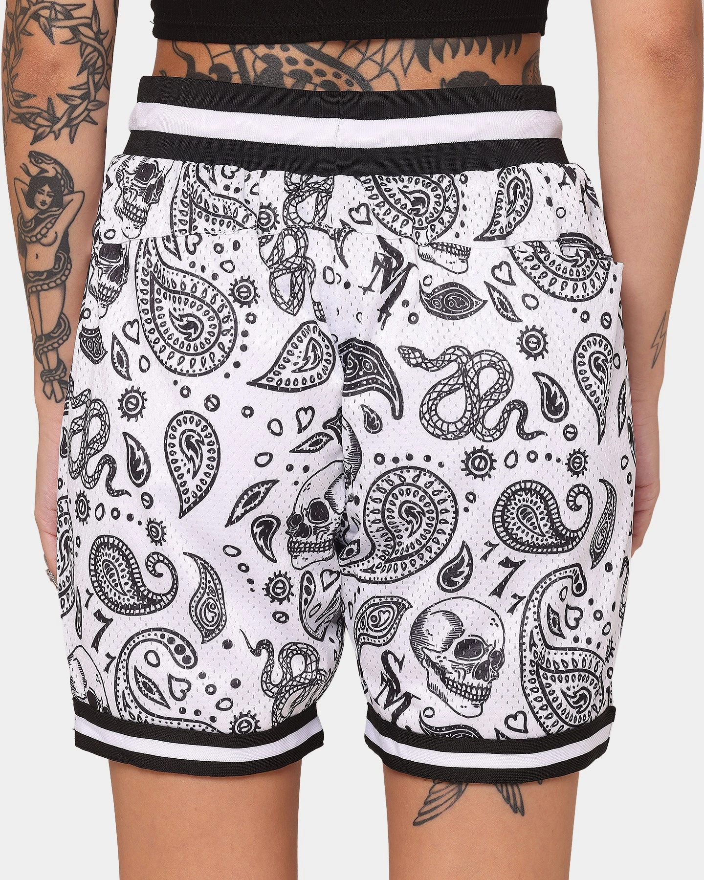 Saint Morta Paisley Olympus Ball Shorts White/Black 10 Saint Morta Paisley Olympus Ball Shorts White/Black - Image 8