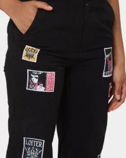 Loiter Patchwork Trousers Black -Sportswear Women Store 03008596 YB001 womens 0070