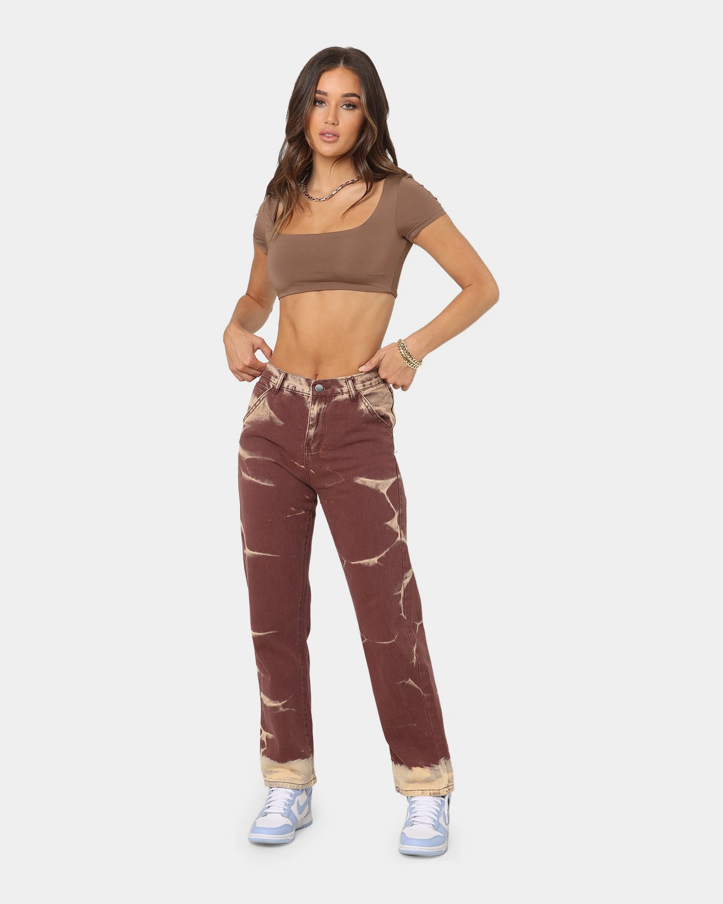 XXIII Women's Xico Tie Dye Jeans Brown 4 XXIII Women's Xico Tie Dye Jeans Brown - Image 2