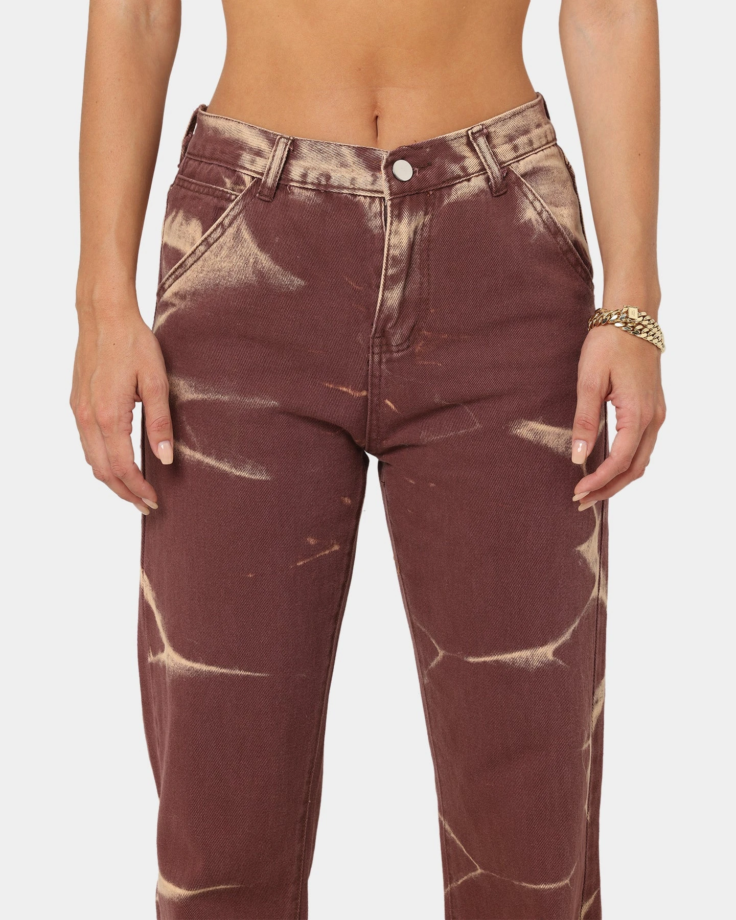 XXIII Women's Xico Tie Dye Jeans Brown 5 XXIII Women's Xico Tie Dye Jeans Brown - Image 3