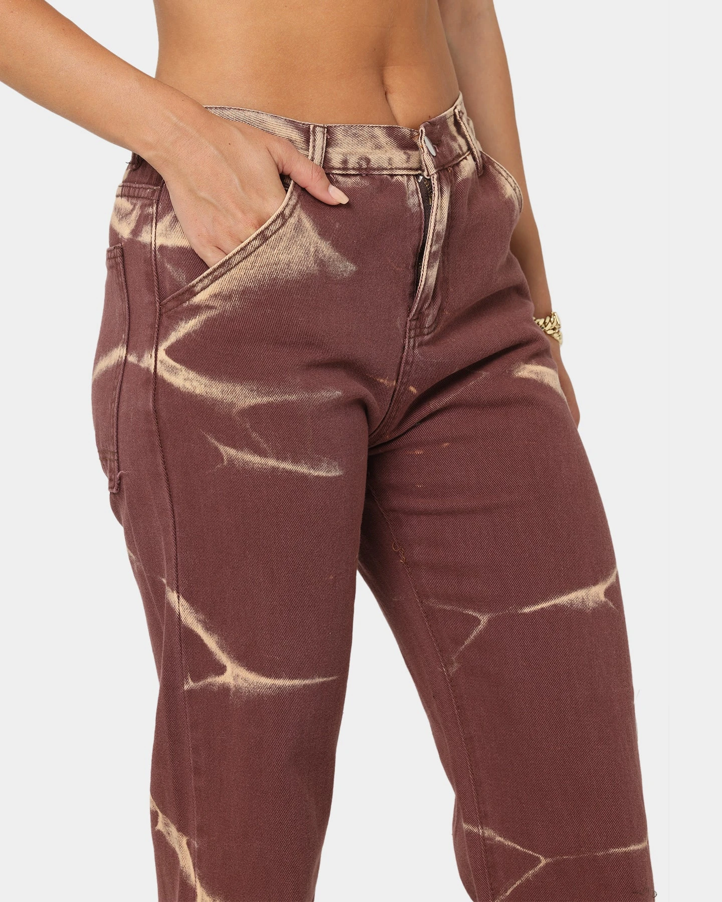 XXIII Women's Xico Tie Dye Jeans Brown 9 XXIII Women's Xico Tie Dye Jeans Brown - Image 7