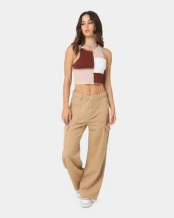 XXIII Women's Poppy Wide Leg Cargo Pants Tan -Sportswear Women Store 03008678 YT001 womens 0020