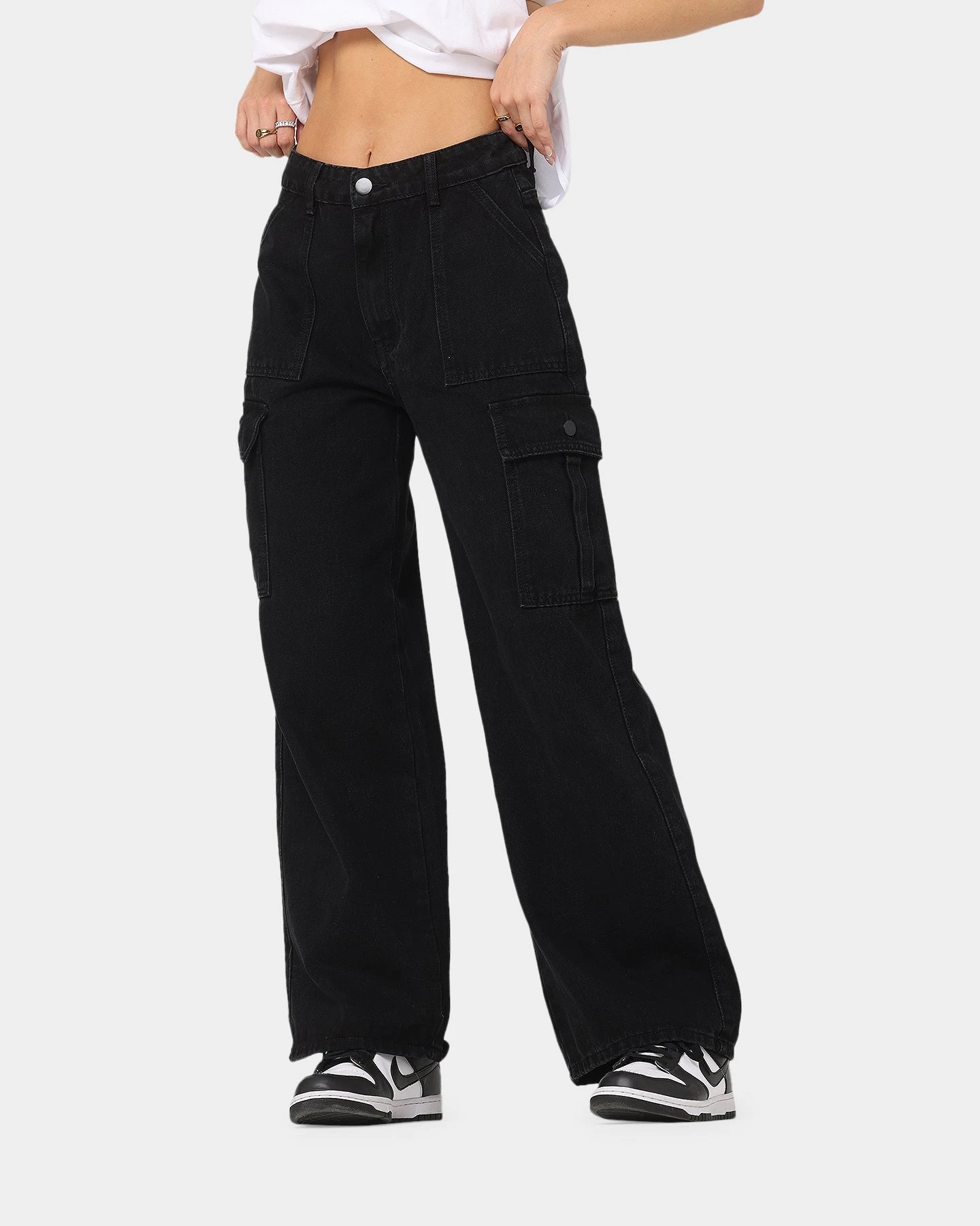 XXIII Women's Poppy Wide Leg Cargo Pants Washed Black 3 XXIII Women's Poppy Wide Leg Cargo Pants Washed Black