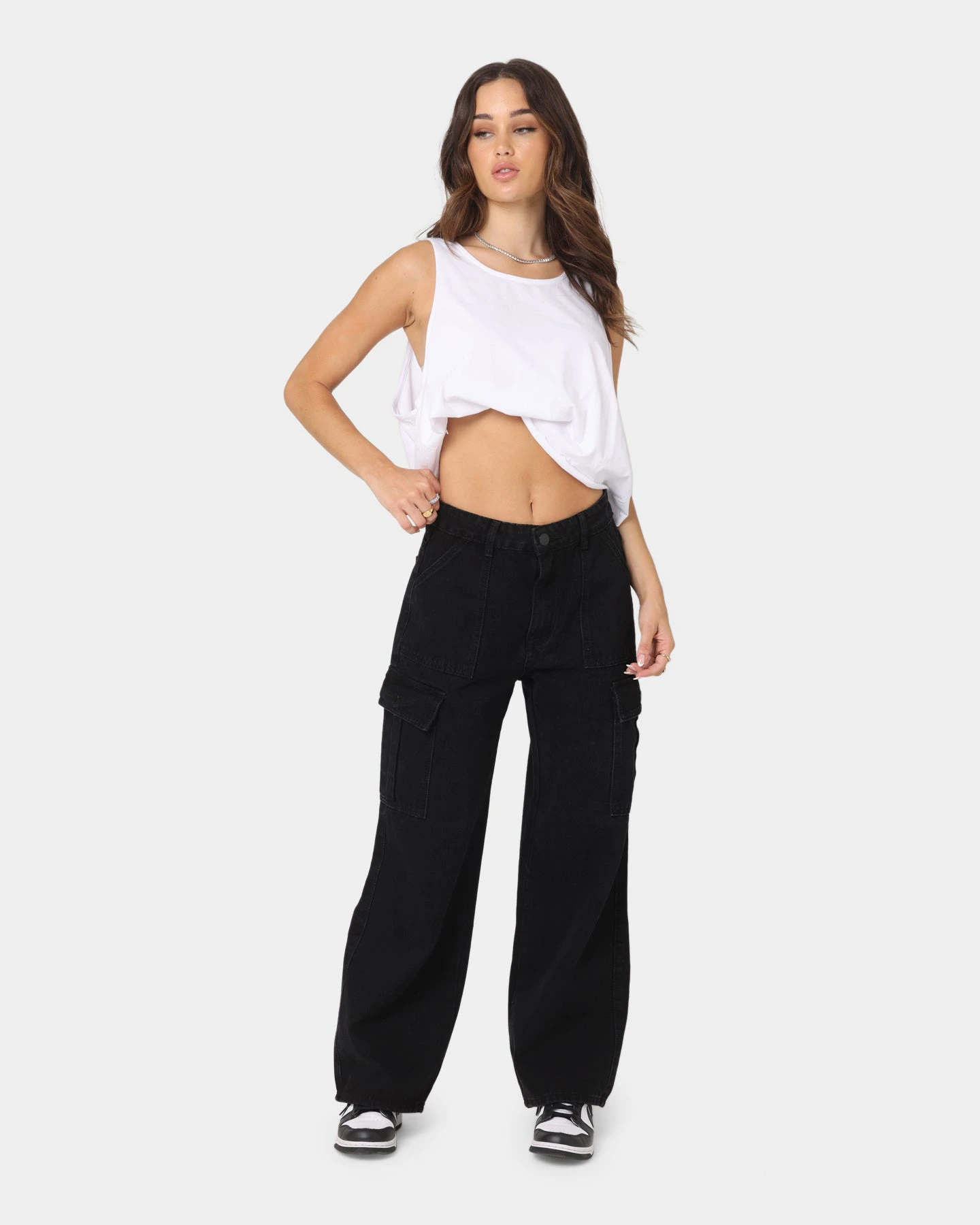 XXIII Women's Poppy Wide Leg Cargo Pants Washed Black 4 XXIII Women's Poppy Wide Leg Cargo Pants Washed Black - Image 2