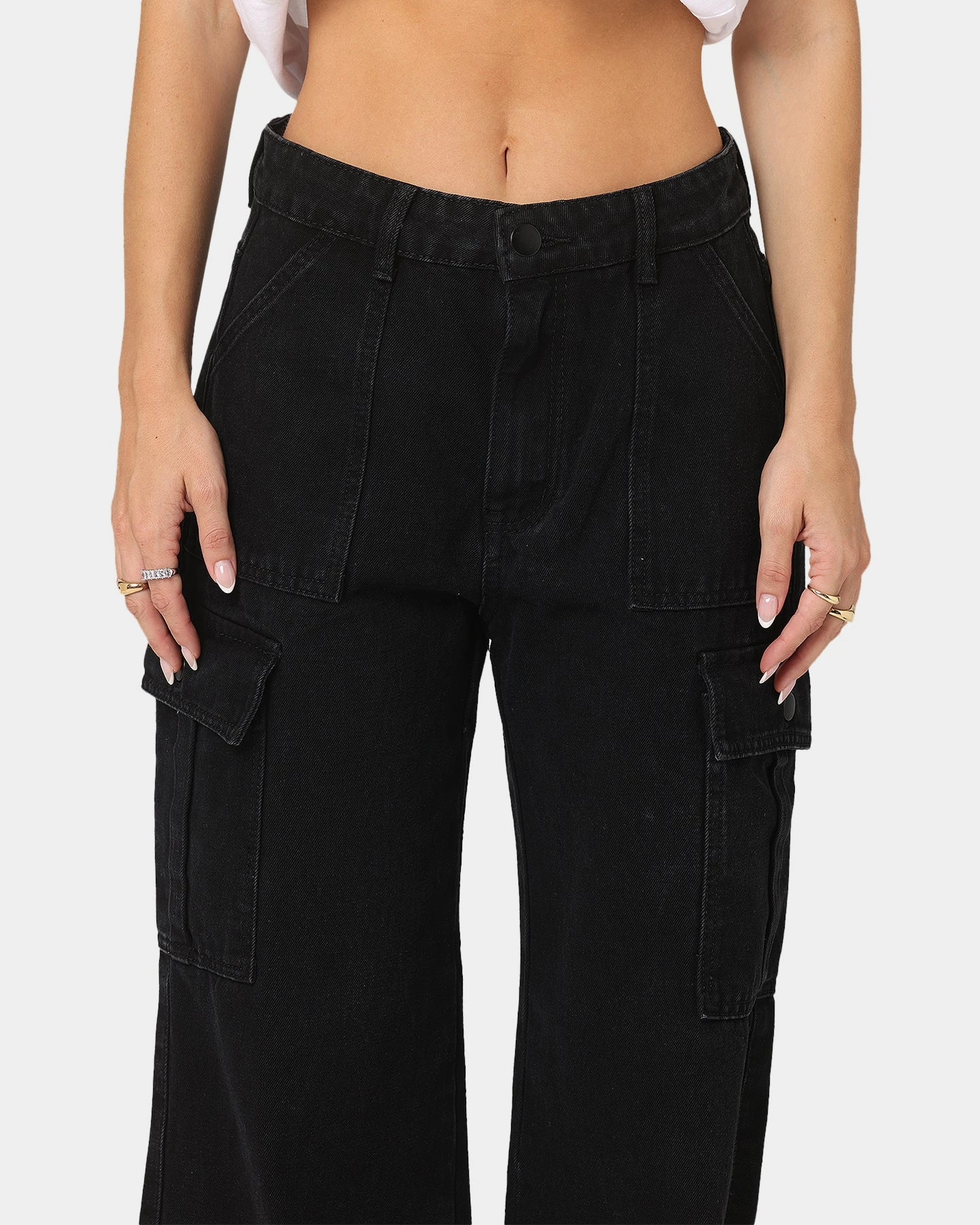 XXIII Women's Poppy Wide Leg Cargo Pants Washed Black 5 XXIII Women's Poppy Wide Leg Cargo Pants Washed Black - Image 3