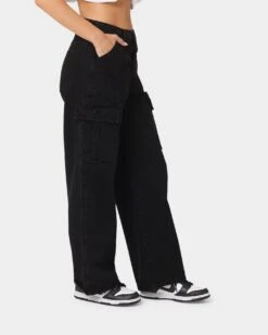 XXIII Women's Poppy Wide Leg Cargo Pants Washed Black 14 XXIII Women's Poppy Wide Leg Cargo Pants Washed Black -Sportswear Women Store 03008678 YW607 womens 0050