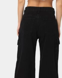 XXIII Women's Poppy Wide Leg Cargo Pants Washed Black 17 XXIII Women's Poppy Wide Leg Cargo Pants Washed Black -Sportswear Women Store 03008678 YW607 womens 0080