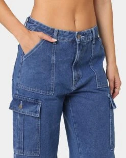 XXIII Women's Poppy Wide Leg Cargo Pants Blue -Sportswear Women Store 03008678 YX001 womens 0070