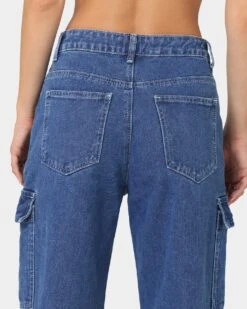 XXIII Women's Poppy Wide Leg Cargo Pants Blue -Sportswear Women Store 03008678 YX001 womens 0080