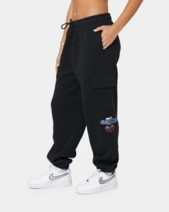 Mitchell & Ness Chicago Bulls Cargo Fleece Sweat Pants Faded Black -Sportswear Women Store 03008769 YB554 womens 0060