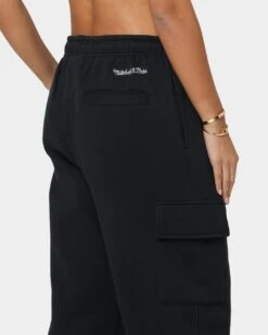 Mitchell & Ness Chicago Bulls Cargo Fleece Sweat Pants Faded Black -Sportswear Women Store 03008769 YB554 womens 0080