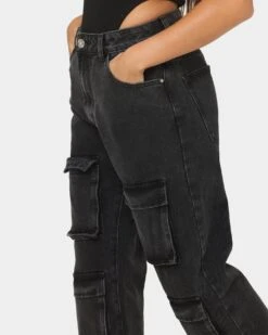 XXIII Women's Elvan Cargo Pants Washed Black -Sportswear Women Store 03009066 YW607 womens 0070