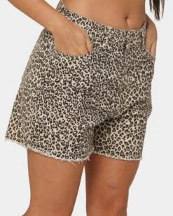 XXIII Women's Jaala Denim Shorts Leopard -Sportswear Women Store 03009069 YL001 womens 0070