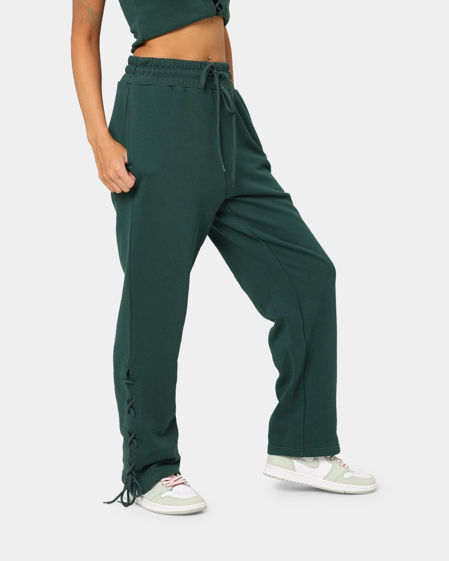 EN ES Women's Mason Lace Up Track Pants Deep Teal 7 EN ES Women's Mason Lace Up Track Pants Deep Teal - Image 5
