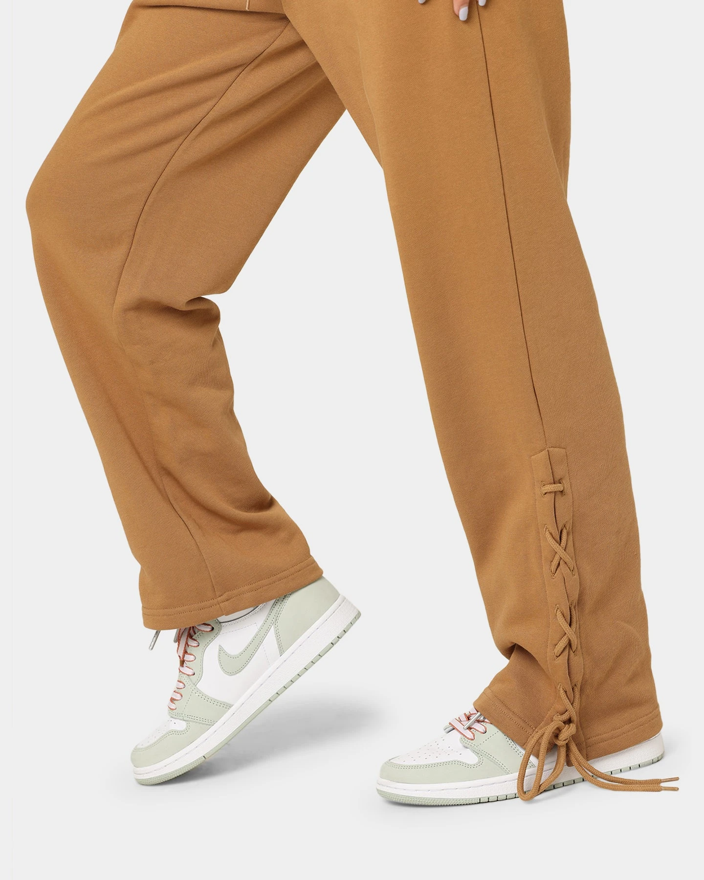 EN ES Women's Mason Lace Up Track Pants Tan 9 EN ES Women's Mason Lace Up Track Pants Tan - Image 7