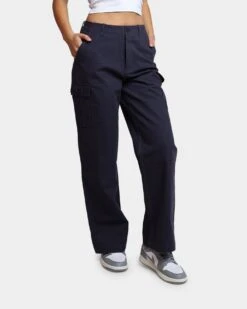 HUF Women's Double Knee Cargo Pants Navy -Sportswear Women Store 03009384 YN200 womens 0030