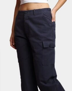 HUF Women's Double Knee Cargo Pants Navy -Sportswear Women Store 03009384 YN200 womens 0060