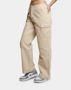 HUF Women's Double Knee Cargo Pants Stone -Sportswear Women Store 03009385 YS400 womens 0040