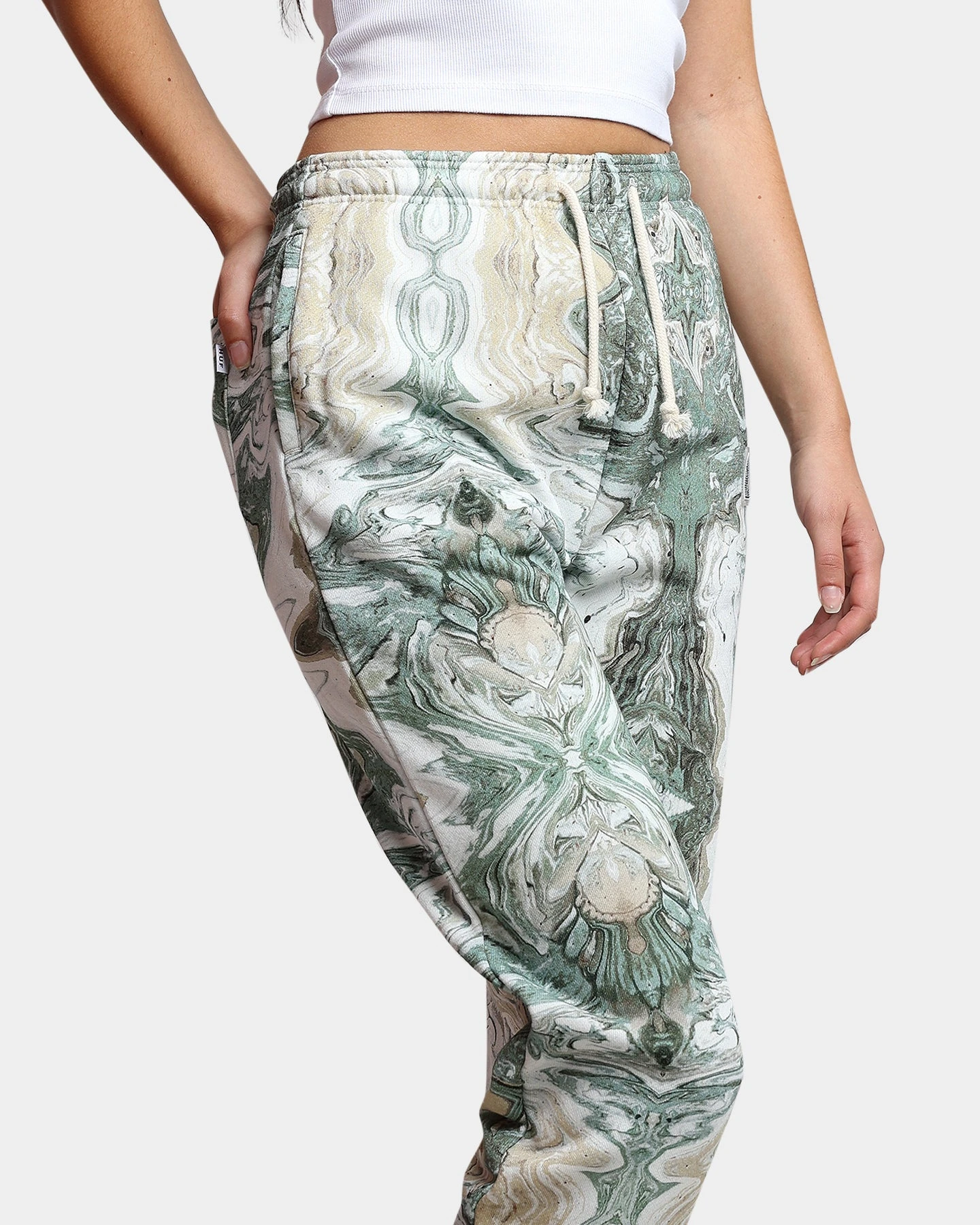 HUF Women's Swirl Fleece Pants Olive 7 HUF Women's Swirl Fleece Pants Olive - Image 5