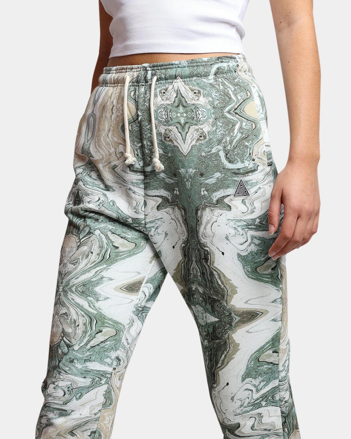 HUF Women's Swirl Fleece Pants Olive 8 HUF Women's Swirl Fleece Pants Olive - Image 6