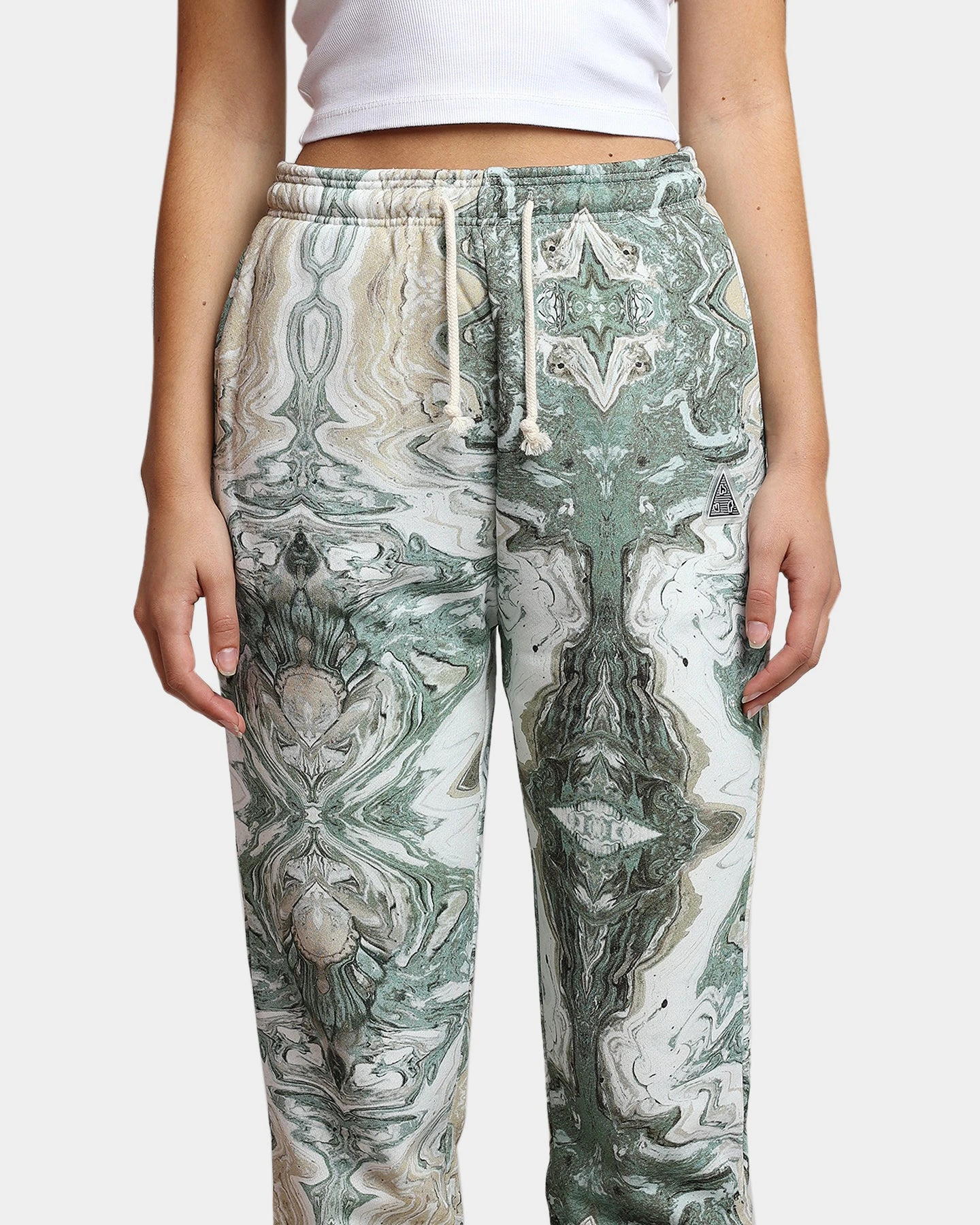 HUF Women's Swirl Fleece Pants Olive 9 HUF Women's Swirl Fleece Pants Olive - Image 7