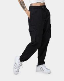 Calvin Klein Seasonal Washed Cargo Pants Ck Black -Sportswear Women Store 03009394 YC966 womens 0050