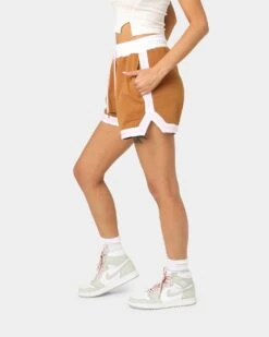 EN ES Women's Zenni Terry Shorts Tan/Stripe -Sportswear Women Store 03009400 YT027 womens 0060