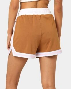 EN ES Women's Zenni Terry Shorts Tan/Stripe -Sportswear Women Store 03009400 YT027 womens 0080