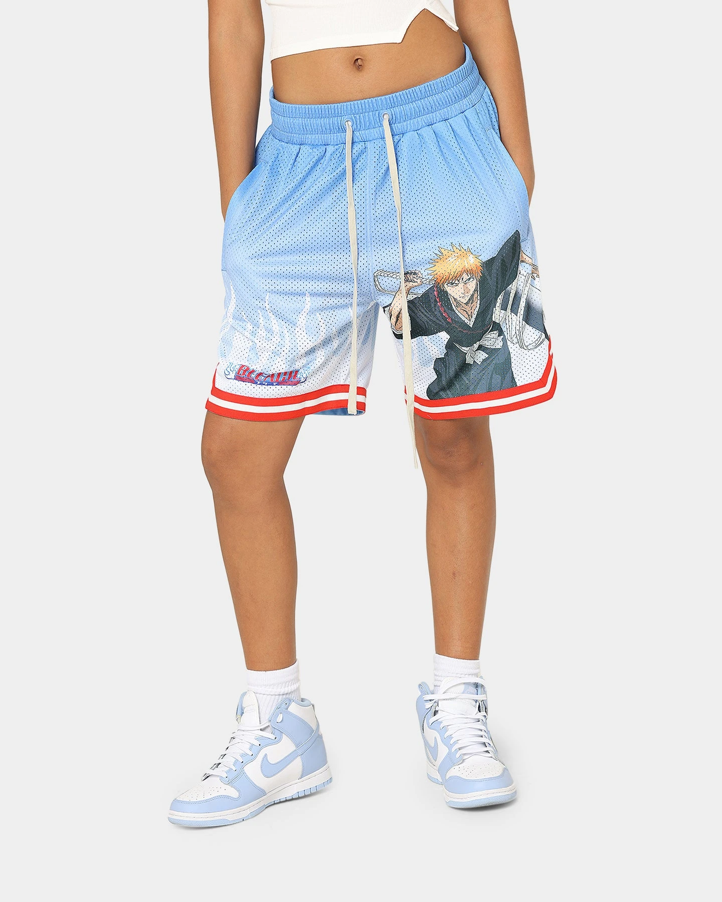 Goat Crew X Bleach Ichigo Flame Shorts Blue 3 Goat Crew X Bleach Ichigo Flame Shorts Blue