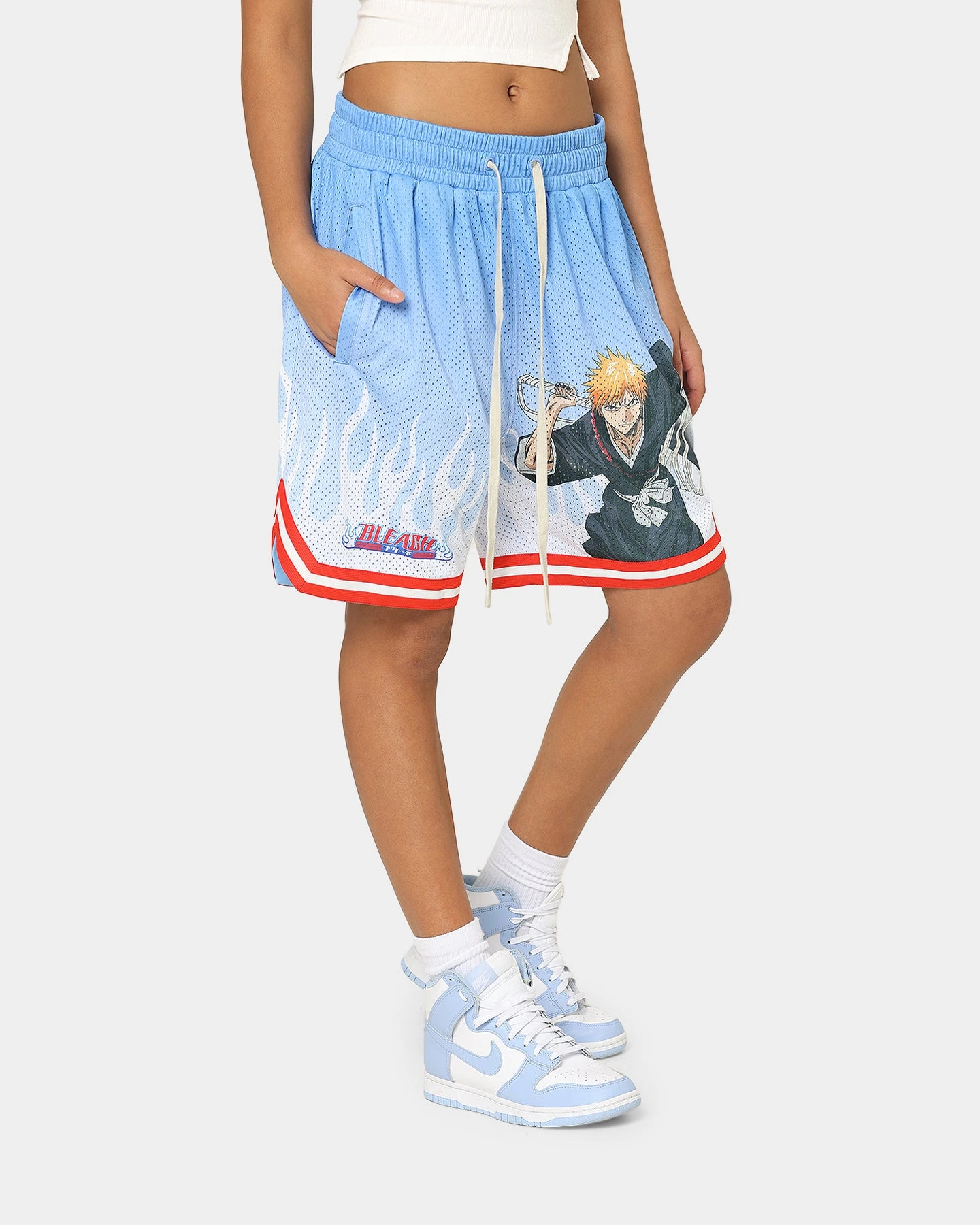 Goat Crew X Bleach Ichigo Flame Shorts Blue 7 Goat Crew X Bleach Ichigo Flame Shorts Blue - Image 5