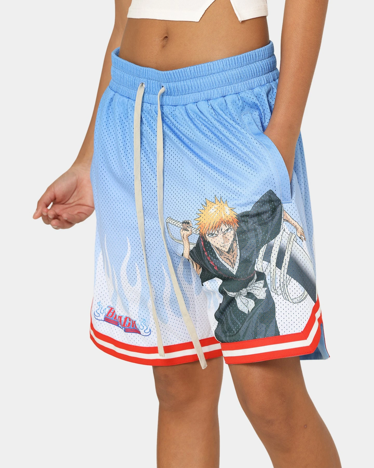 Goat Crew X Bleach Ichigo Flame Shorts Blue 11 Goat Crew X Bleach Ichigo Flame Shorts Blue - Image 9