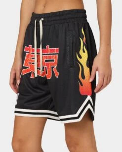 Goat Crew Kanji Flame Shorts Black/White -Sportswear Women Store 03009569 YB012 womens 0090