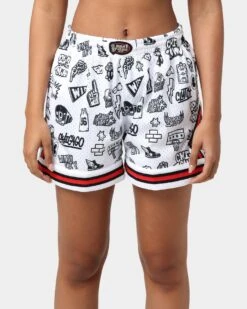Mitchell & Ness Women's Chicago Bulls Doodle Shorts Black/White -Sportswear Women Store 03009579 YB012 womens 00030