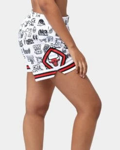 Mitchell & Ness Women's Chicago Bulls Doodle Shorts Black/White -Sportswear Women Store 03009579 YB012 womens 00050