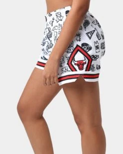 Mitchell & Ness Women's Chicago Bulls Doodle Shorts Black/White -Sportswear Women Store 03009579 YB012 womens 00060