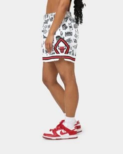 Mitchell & Ness Women's Chicago Bulls Doodle Shorts White -Sportswear Women Store 03009579 YW100 womens 0060