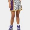 Mitchell & Ness Women's Los Angeles Lakers Doodle Shorts White 1 Mitchell & Ness Women's Los Angeles Lakers Doodle Shorts White -Sportswear Women Store 03009580 YW100 womens 0010