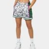 Mitchell & Ness Women's Milwaukee Bucks Doodle Shorts White -Sportswear Women Store 03009581 YW100 womens 0010