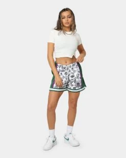 Mitchell & Ness Women's Milwaukee Bucks Doodle Shorts White -Sportswear Women Store 03009581 YW100 womens 0020