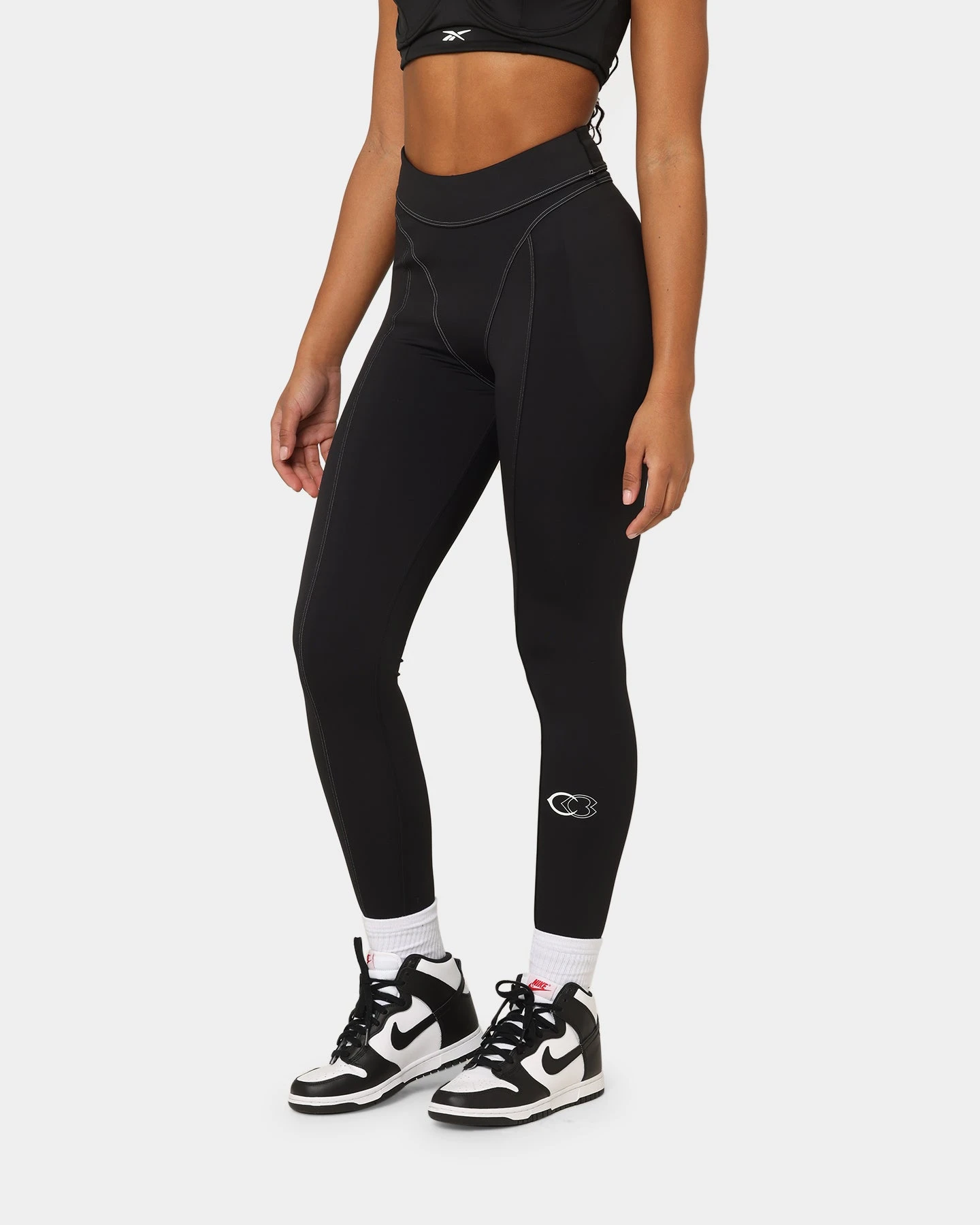 Reebok Women's Cardi B X Reebok High Rise Tights Black 8 Reebok Women's Cardi B X Reebok High Rise Tights Black - Image 6